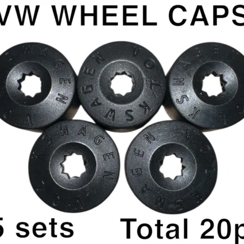Genuine VW Volkswagen Engraved Alloy Wheel Bolt Cap Covers 17mm Includes Locking Covers Too