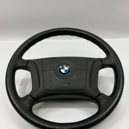 BMW E39 E38 E46 FACELIFT OEM GENUINE LEATHER STEERING WHEEL w/ SRS – 4 SPOKE –