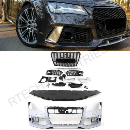 For Audi A7 S7 2010-14 Front Bumper Body Kit With Grilles RS7 Style Conversion