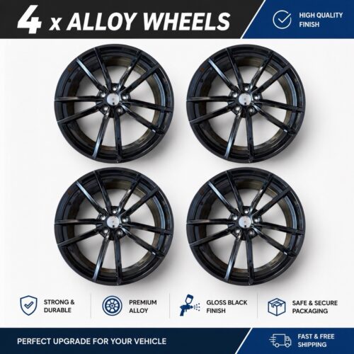 VW Golf R Pretoria 19” Alloy Wheel x4 MK7 Gloss Black BBS Style New 5G0601025AJ/CK OE Style