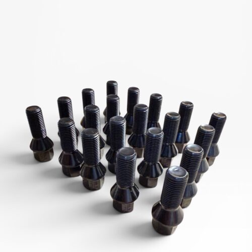 20x Black VW Wheel Bolts For Golf Eos Fox OE Style New Gloss Hard Steel M14x1.5