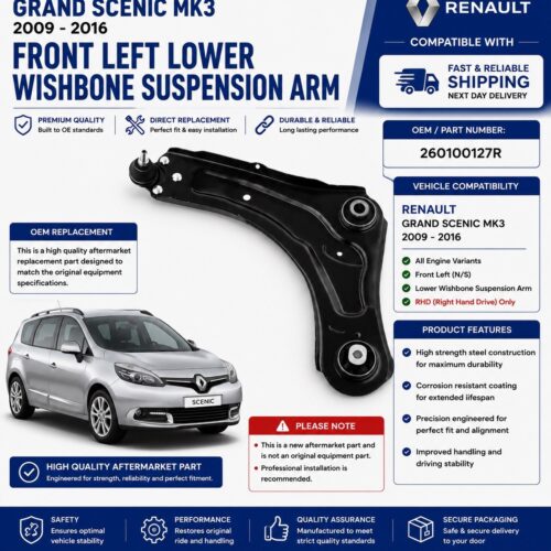 Renault Grand Scenic MK3 2009-2016 Front Left Lower Wishbone Suspension Arm OE Style