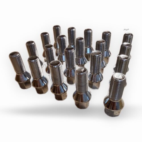 20x Chrome VW Wheel Bolts Golf Eos Fox OE Style New Chrome Hard Steel M14x1.5