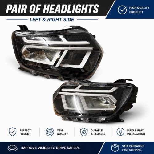 Dacia Duster 2022-2024 Front LED Headlight Pair New 260100127R White Interior OE Style