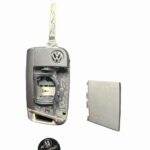 VW 3 Button Remote Flip Key Fob 5G6959752DC - Genuine Used, Tested Working