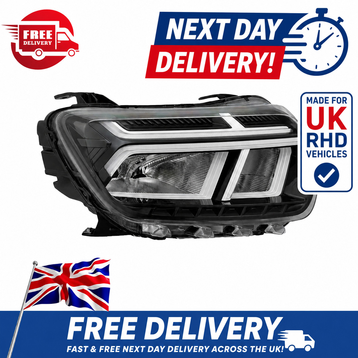 Dacia Duster 2022-2024 Front Right Driver Side LED Headlight 260106194R - New OE Style